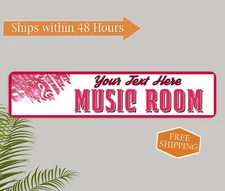 Custom Music Room Decor Sign Personalized Musician Gift Band 4x18 104182002022