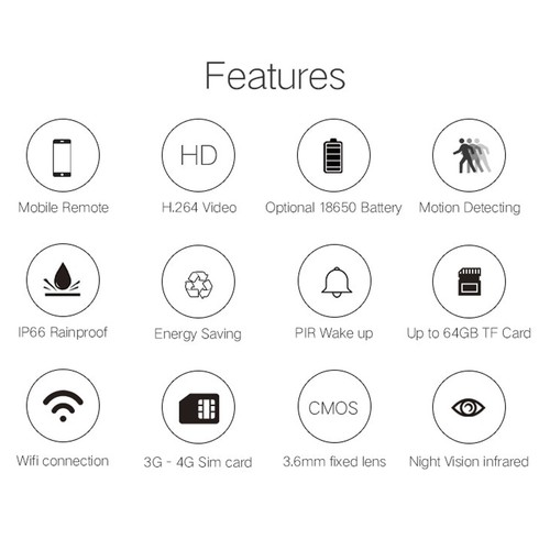 Wireless Wi-Fi Battery Solar Power CCTV Video Camera PIR Motion Detect Recorder - Picture 7 of 12