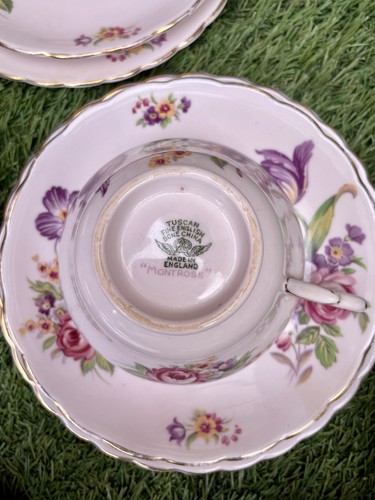 🍃 Vintage Tuscan Fine English Bone China Tea Set – “Montrose” Floral Elegance - Picture 17 of 20