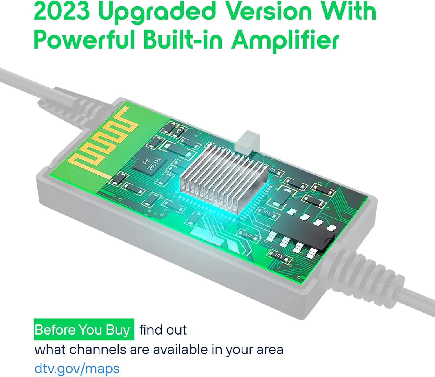 Antier Amplified Indoor Digital Tv Antenna Powerful Amplifier Signal