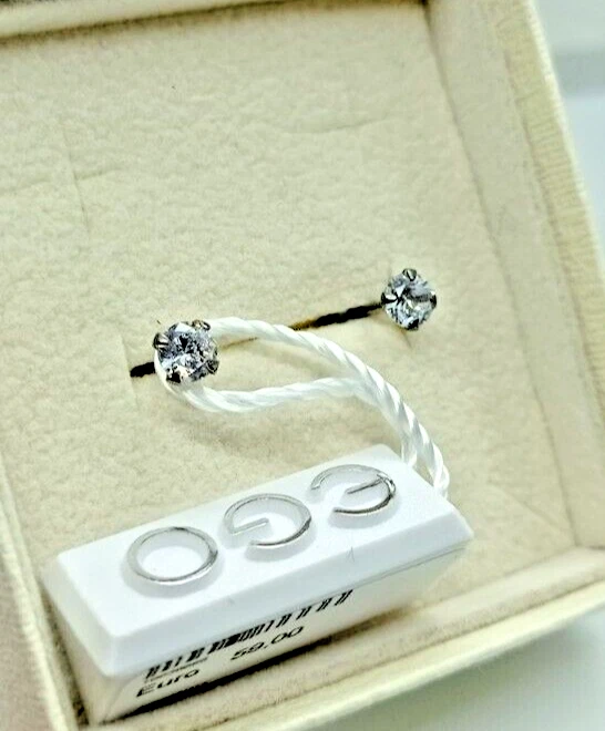 ORECCHINI DONNA ARGENTO 925 GIOIELLI EGO ITALIANO ZIRCONI ROTONDI DIAMETRO 4mm - Immagine 3 di 4