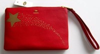 Fossil Real Red Gift Print Leather Wristlet Sl6776622 Nwt, Fossil Real Red Gift Print Leather Wristlet Sl6776622 Nwt,