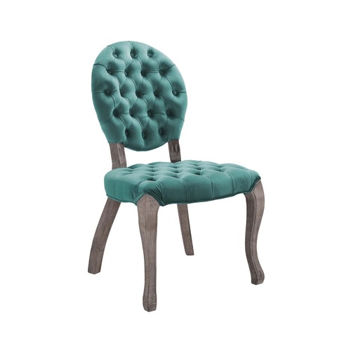 Modway Furniture Exhibit French Vintage Dining Performance Velvet Side Chair Tea
