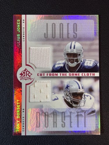 2005 Upper Deck Reflections Julius Jones Tony Dorsett Dual Game Used Jersey