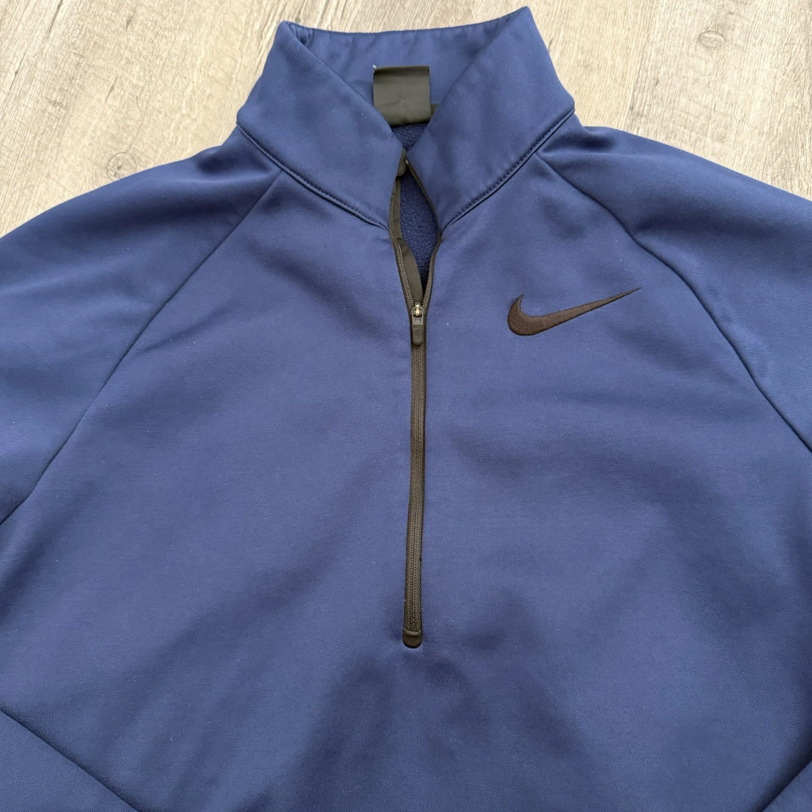 NIKE Dri-Fit 1/4 Zip Pullover Mens Small Blue Therma Fleece AQ5253-429