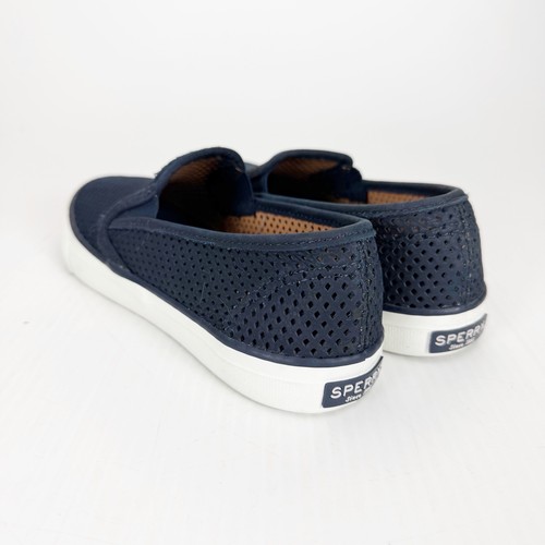 Sperry Top Sider Seaside Perforated Blue Slip On Loafers Shoes Womens 7 M - Picture 2 of 6