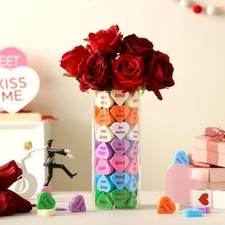 80 Pieces Valentine's Day Decorations Valentines Conversation Hearts Cute Heart