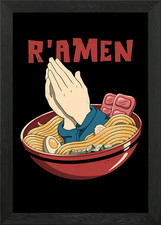Amen to Ramen Framed Wall Art Poster Canvas Print Picture