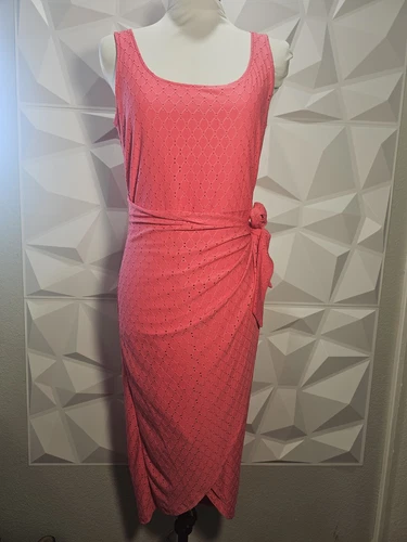 Abito Michael Kors rosa senza maniche avvolgente taglia P M