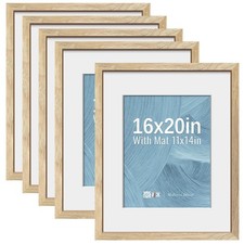 VCK 16x20 Picture Frame 5 Pack - Natural Wood Grain, High-End Wood Poster Fra...
