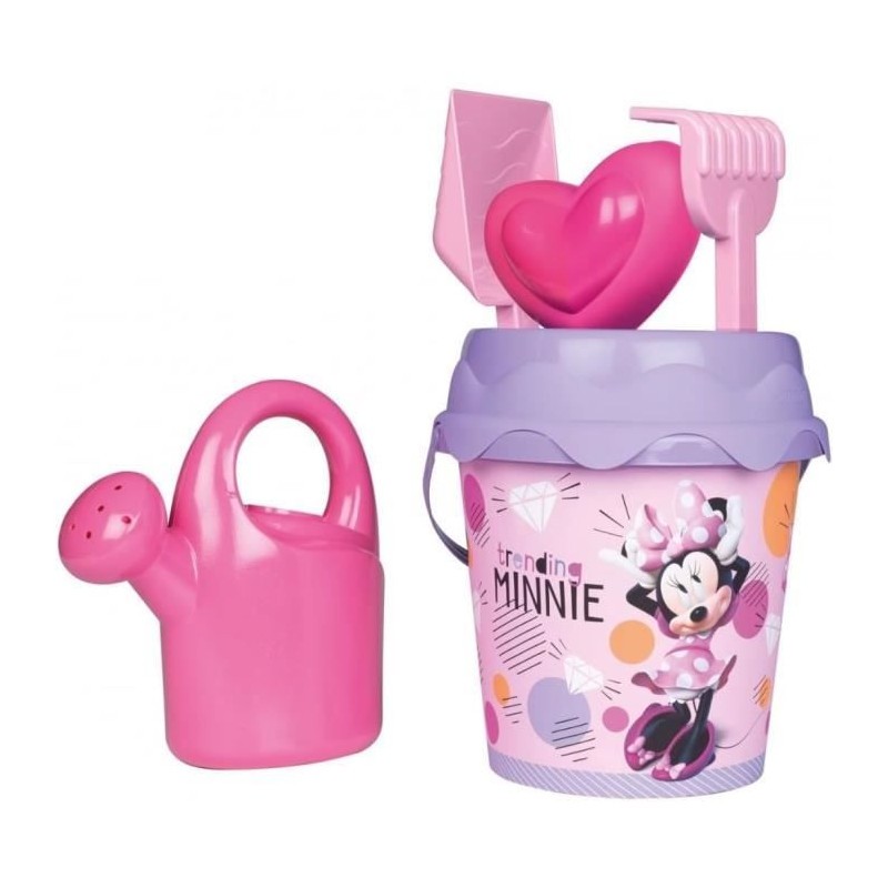 Minnie Seau MM Garni Arrosoir Smoby rose pour jeux de plage enfant