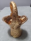 Vtg Dixon Art Studios 22k Weeping Bright Gold Handled Basket/Vase - 8 1/2 Tall — photo 3
