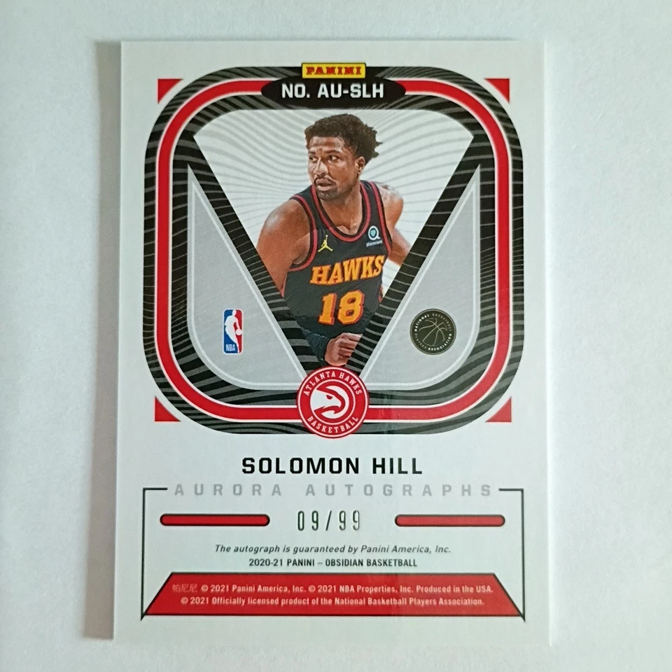2020-21 Panini Obsidian #AU-SLH Solomon Hill Aurora AUTO /99 - Image 2 of 2
