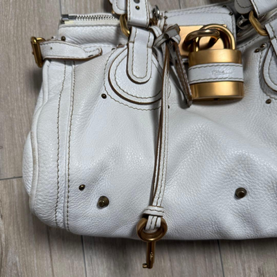 Chloe Paddington Padlock Cadena Hand Bag Boston Bag Shoulder Bag