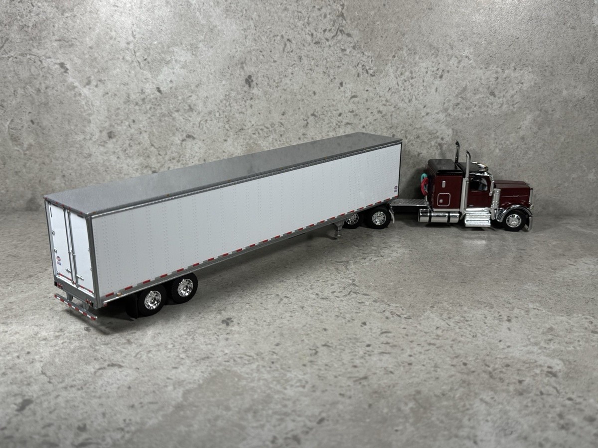 1/64 Peterbilt 589 w/ Utility Van Trailer Legendary Red DCP By