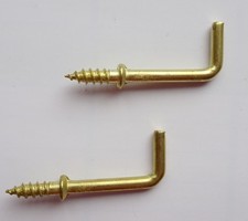 2 Schraubhaken gerade 3,3x35mm, Holzgewinde, L-Haken, Winkelhaken 5250035/4036