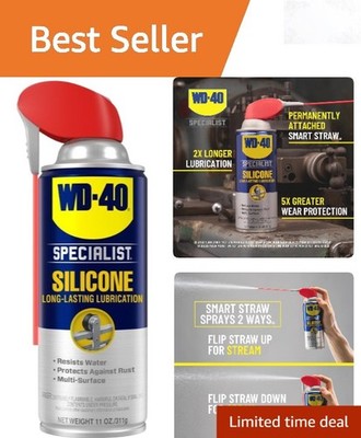 Silicone Lubricant Spray 11oz - Multi-Surface Waterproof Lubricant with Smart...