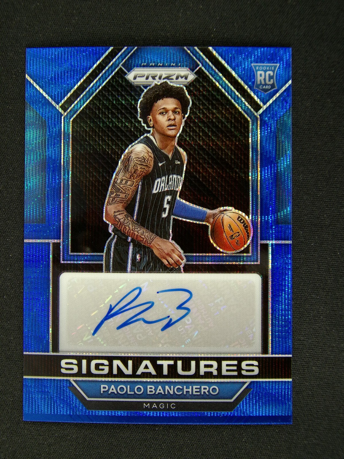 2022-23 Panini Prizm Paolo Banchero RC Rookie Signatures Auto Blue Wave