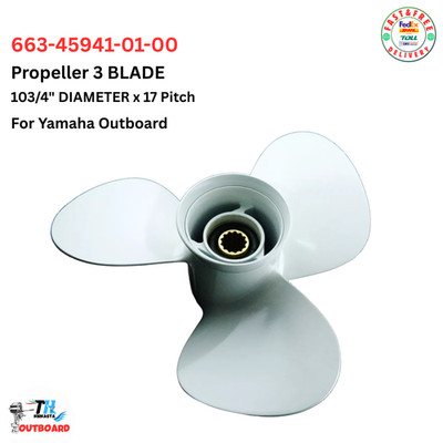 Für Yamaha Außenbordmotor 663-45941-01-00 Propeller 3 BLATT 103/4 ''x 17 Pitch