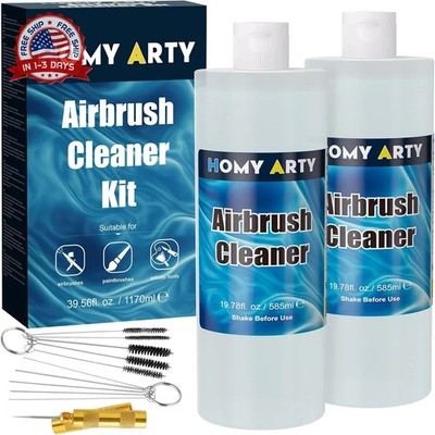 HOMY ARTY Airbrush Cleaner Kit 39.56 fl oz - with Nozzle Cleaner & Cleaning Brus