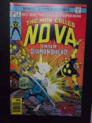 Nova #3 (1976) Marvel Comic   1st Diamondhead   UK 10p Price Variant