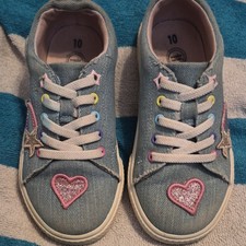 Girls Blue Denim Lace-Up Low Top Wrangle Snea...