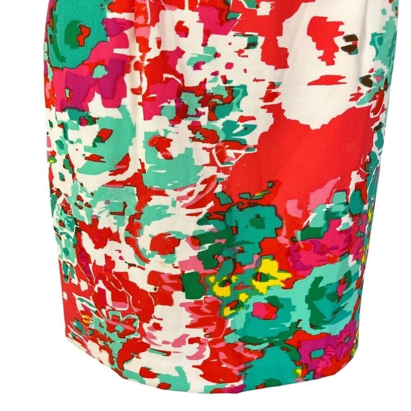 Abito donna Alyx Limited verde corallo stampa tubino senza maniche elasticizzato tg 10