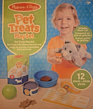 Melissa  Doug Pet Treats Play Set 12 Pcs Kids Toy With Plush Cat  Accessories