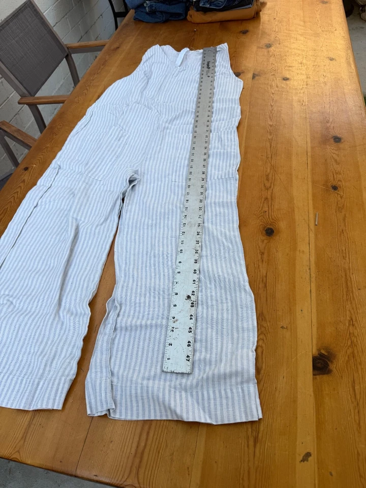 Saturday Sunday Anthropologie Marina Jumpsuit One-Piece Striped Halter SZ XL N15 - Image 2 of 4