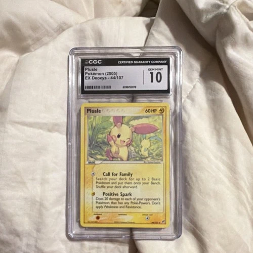 CGC 10 Plusle 44/107 EX Deoxys Regular English Pokemon Card 2005