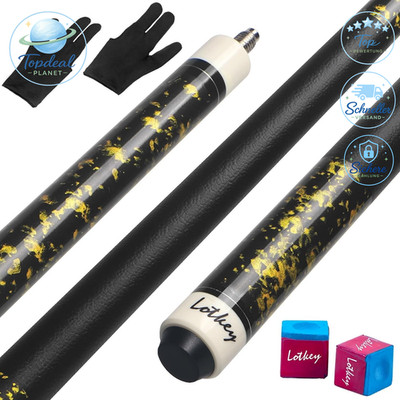 Pool Queue 4-teilig 58 Zoll Kanadischer Ahorn 18-21 Unzen mit 2 Billardkreiden