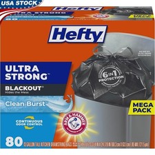 Ultra Strong 13 Gallon Trash Bags W/ Odor Neutralizer Clean Burst Scent 80 Count