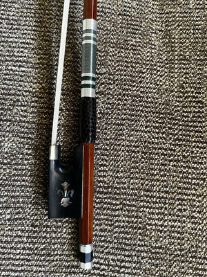 Silver pernambuco Violin Bow 4/4  Full Zide Brazilian Wood Ebony Frog