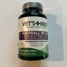 Cat Hairball Relief Digestive Aid Vet Formulated Hairball Support Exp 08/2029