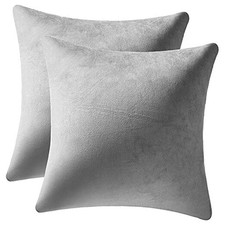 Decorative Pillow Cases 22x22 Light-Grey: 2 22" x 22" Pack of 2 Light Grey