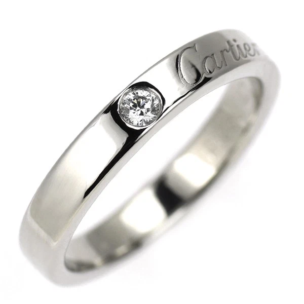 Cartier Pt950 Diamond Ring C Duen Engraved No. 47 - Auth free shipping from Japa