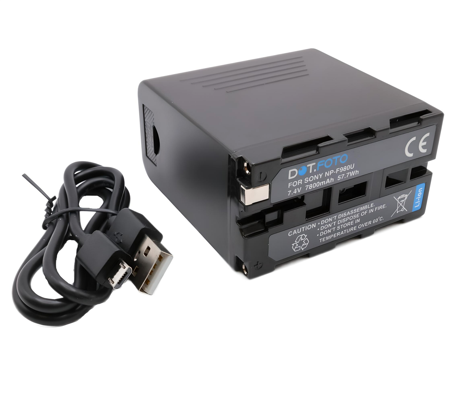 Battery for Sony NP-F950, NP-F960, NP-F970 - 7800mAh with USB Charging Port