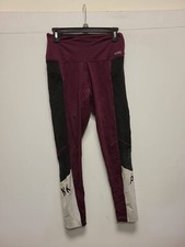 Victoria's Secret PINK Ultimate Leggings M Medium Maroon Black White Logo