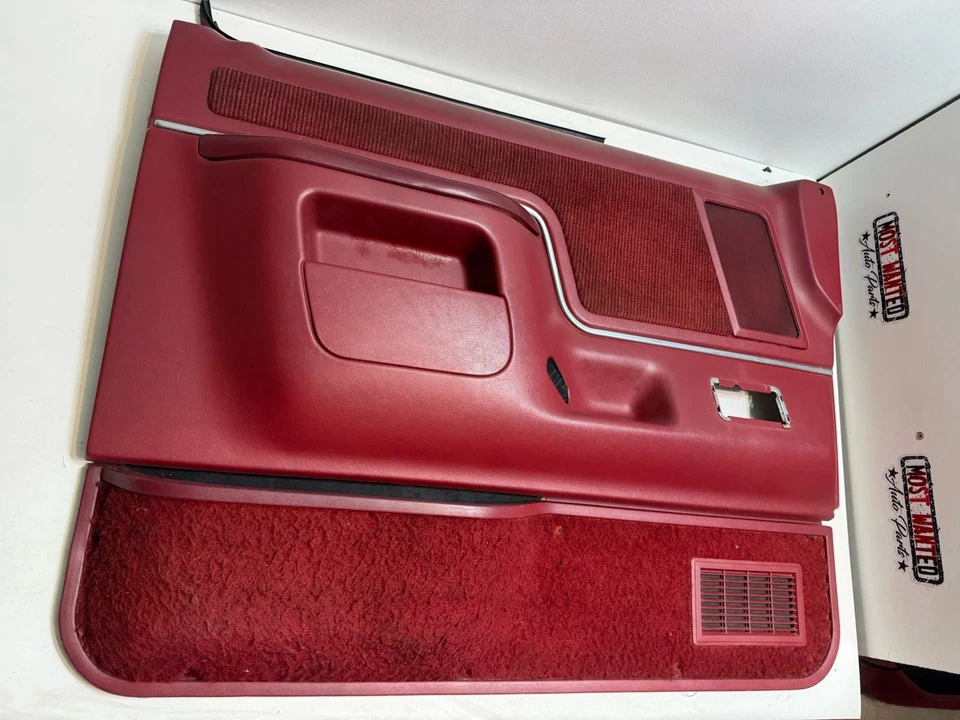 1987-91 Ford F150 F250 F350 Bronco XLT Door Panels Deluxe Red Driver Passenger Foto 3 de 4
