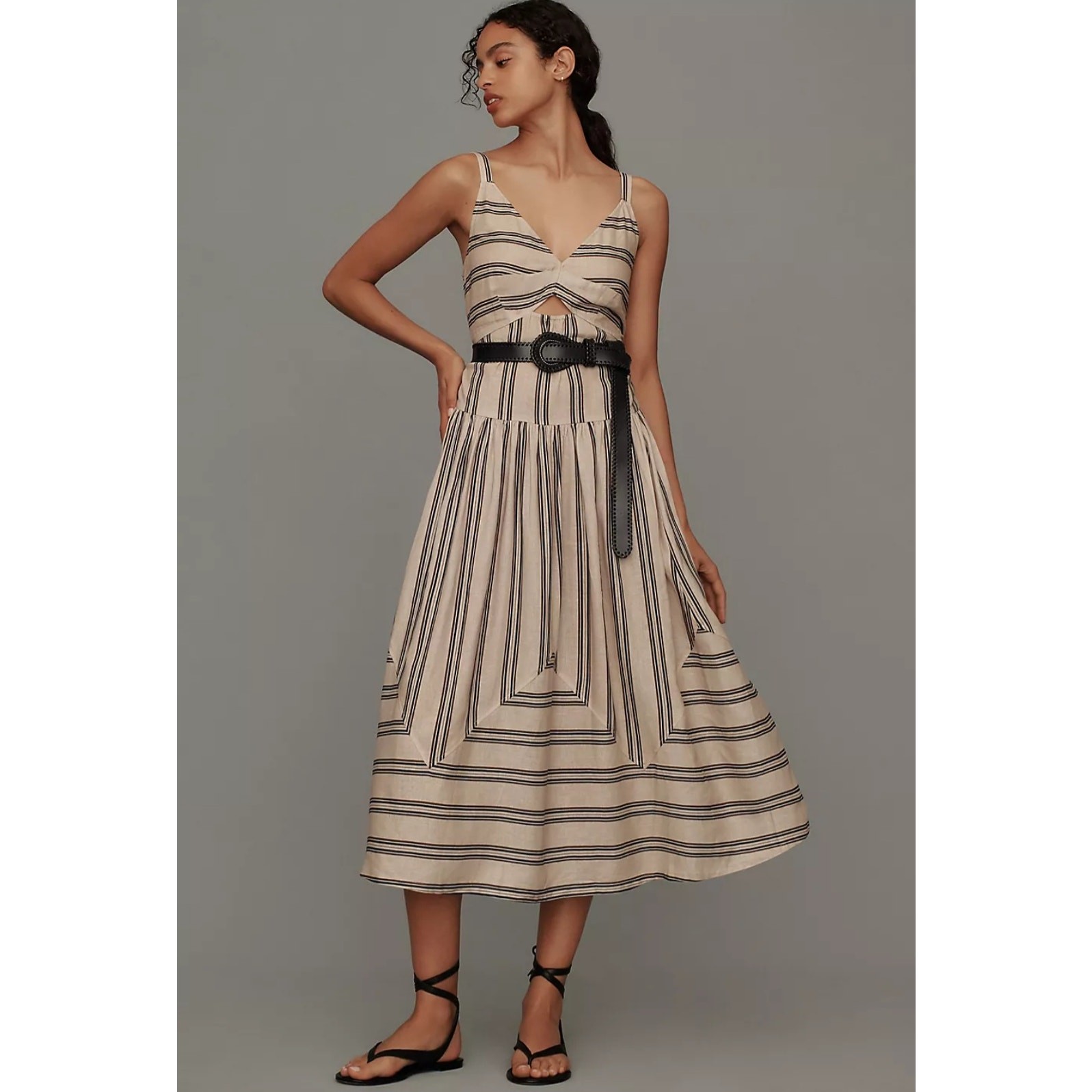 NWT Anthropologie Plenty by Tracy Reese Sleeveless Linen Fit & Flare Midi Dress