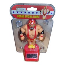 Lucha Libre Solar Dancing Wrestler Figurine 4.5" Solar Powered Bobble Toy RED