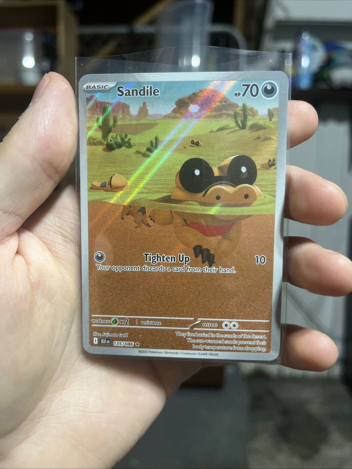 Pokemon Sandile 135/086 SV: Black Bolt Illustration Rare Holo