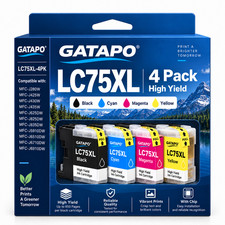 4PK LC75 XL Ink for Brother MFC-J430w MFC-J825DW MFC-J835W MFC-J625DWPrinter