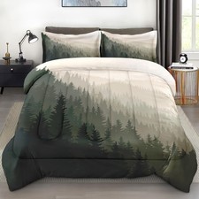 Comforter Set Full Size, Mountain Pine Tree Soft 3 Pcs Bedding for and Adults...