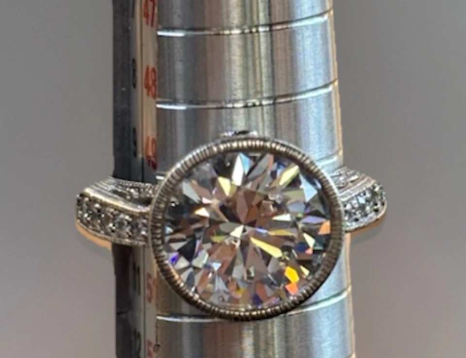 Anillo de compromiso Tacori para epifanía de plata esterlina corte europeo circonita cúbica aproximadamente 6 quilates 6 Foto 2 de 4