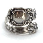 Vintage Handmade Sterling Silver / 925 Spoon Wrap Ring Size 8 Adjustable