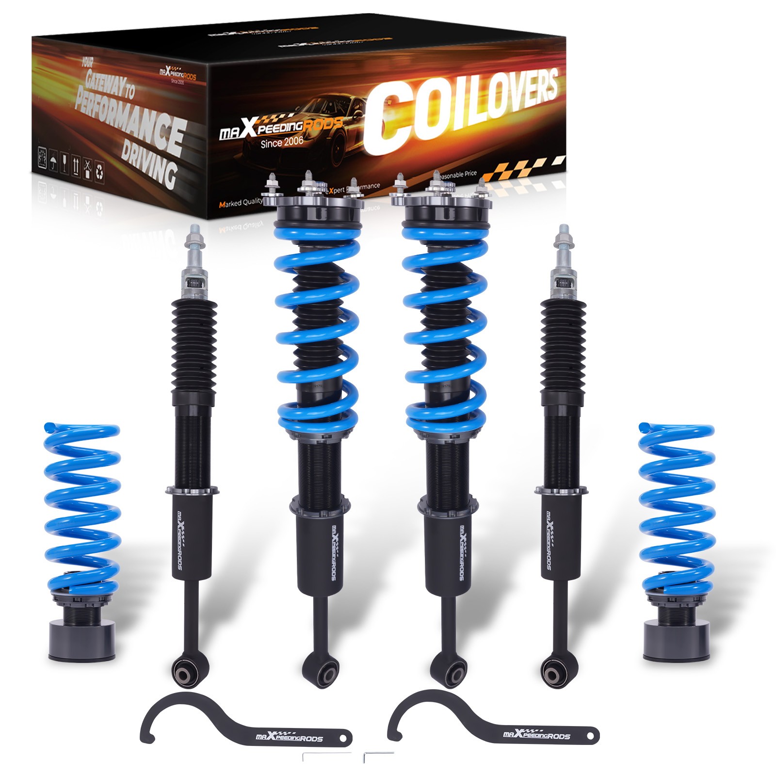MaXpeedingrods T6 Coilovers 24 Way Adjustable Kit For Maserati Ghibli 14-24 RWD