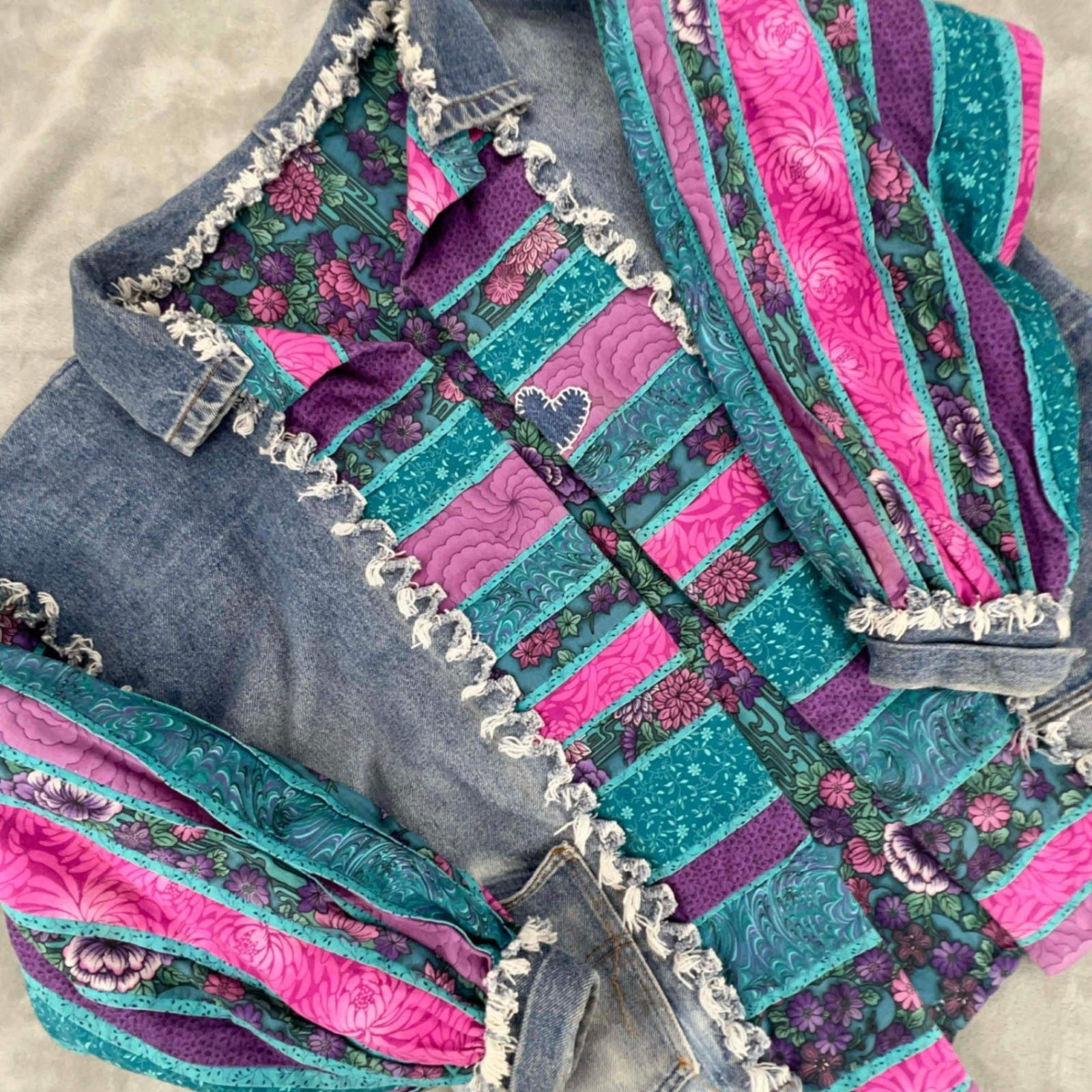 Vintage Levi's handmade Patchwork Boho Jacket Gua… - image 3