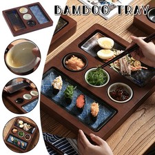 Bamboo Tray Random Matching Ceramic Dish Set Snack Fruit Dessert Sushi Plate