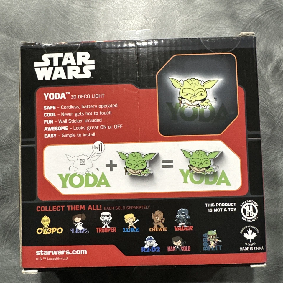 Luz de pared LED Star Wars Yoda 3D Deco tamaño mini Foto 2 de 4
